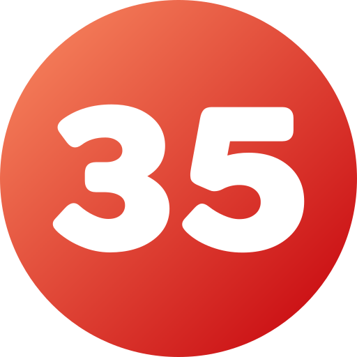 treinta y cinco icono gratis