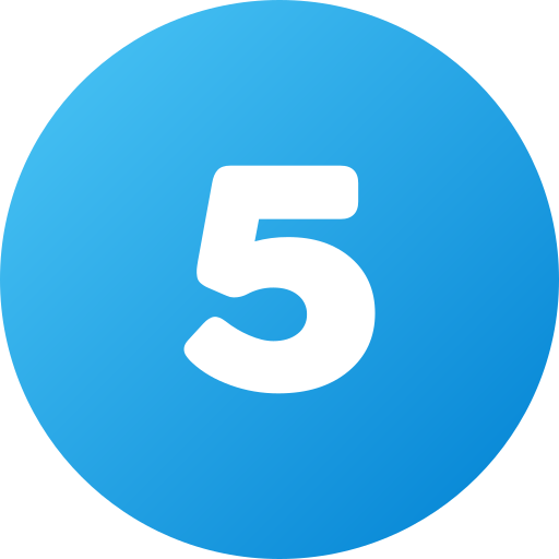 número 5 icono gratis