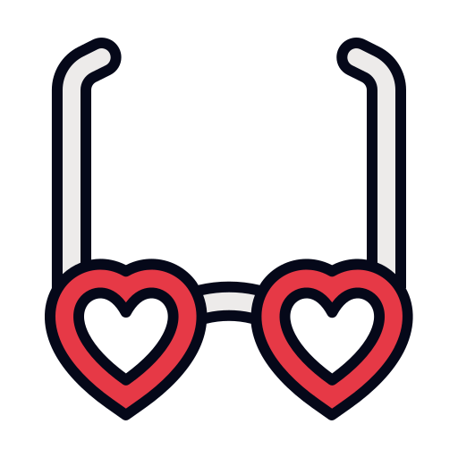 gafas de corazon icono gratis