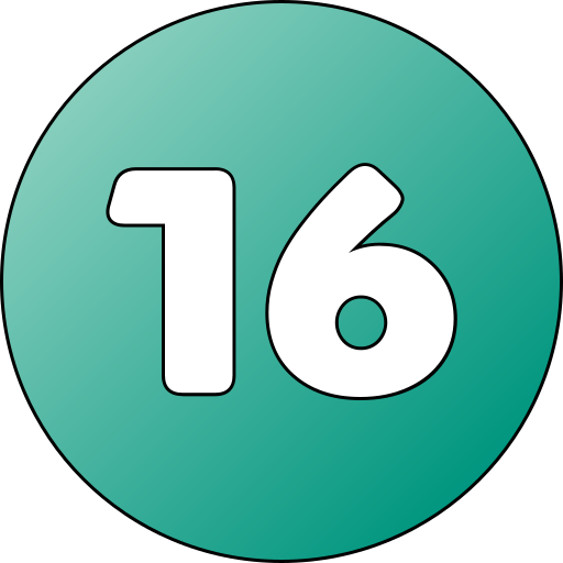 número 16 grátis ícone número 16 grátis ícone