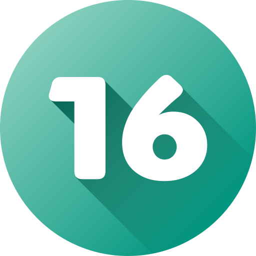 numéro 16 Icône gratuit numéro 16 Icône gratuit