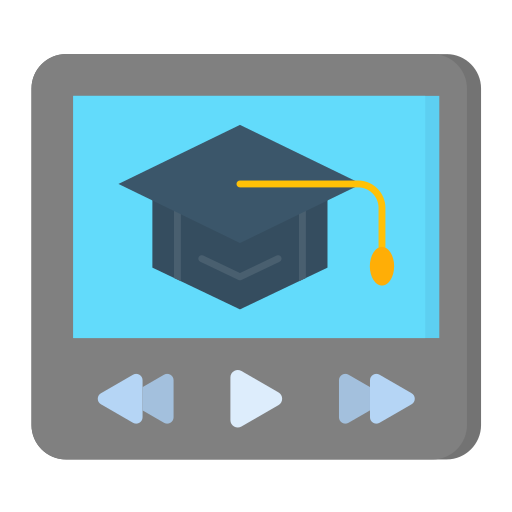 tutoriales en vídeo icono gratis