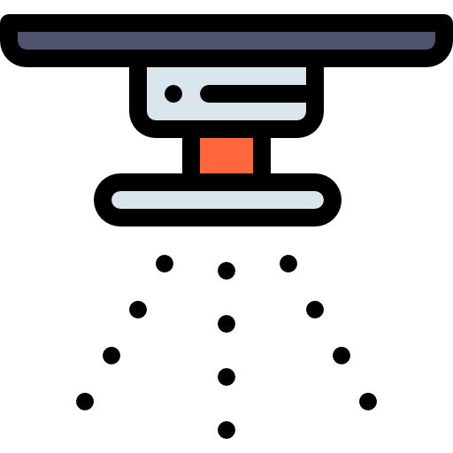 Smoke detector Detailed Rounded Lineal color icon