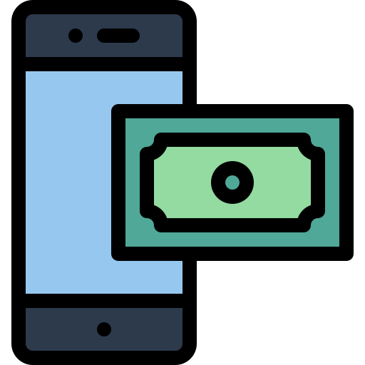 Mobile banking Detailed Rounded Lineal color icon