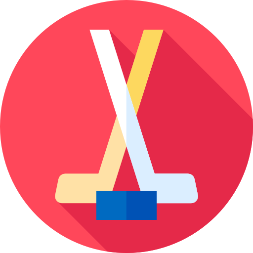 Hockey stick Flat Circular Flat icon