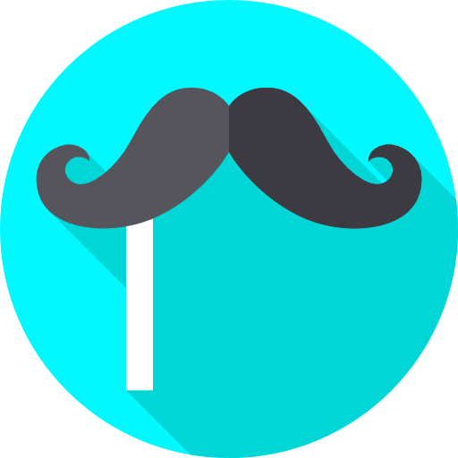 Moustache Flat Circular Flat icon