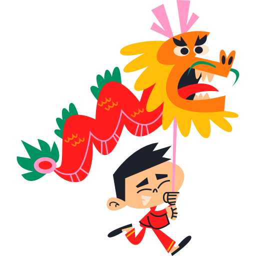 Year of the dragon Stickers - Free cultures Stickers