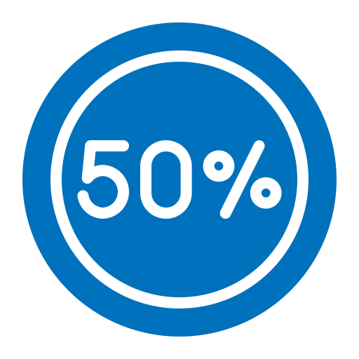 50 prozent kostenlos Icon