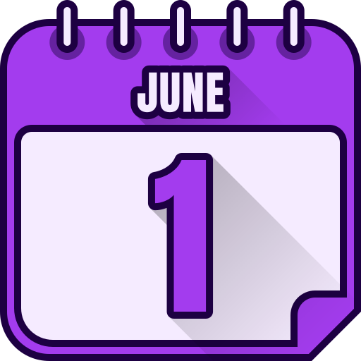 1 ° de junio icono gratis