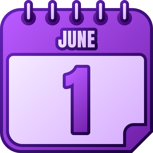 1 ° de junio icono gratis