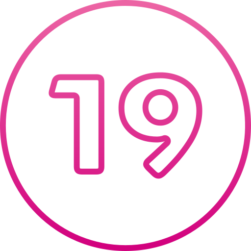 numéro 19 Icône gratuit numéro 19 Icône gratuit