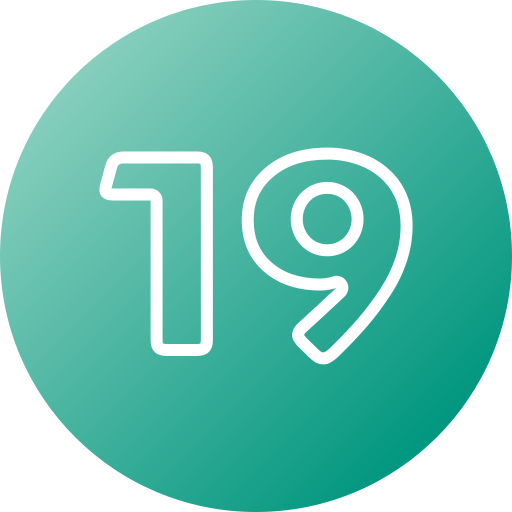 numéro 19 Icône gratuit numéro 19 Icône gratuit