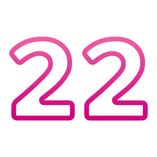 Number 22 free icon Number 22 free icon