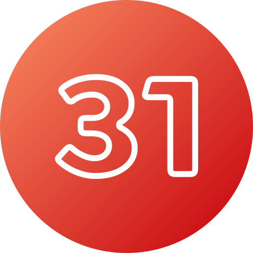 treinta y uno icono gratis