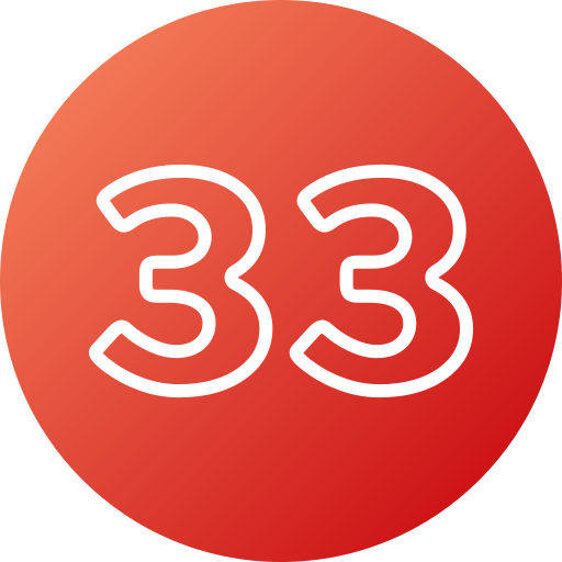 treinta y tres icono gratis