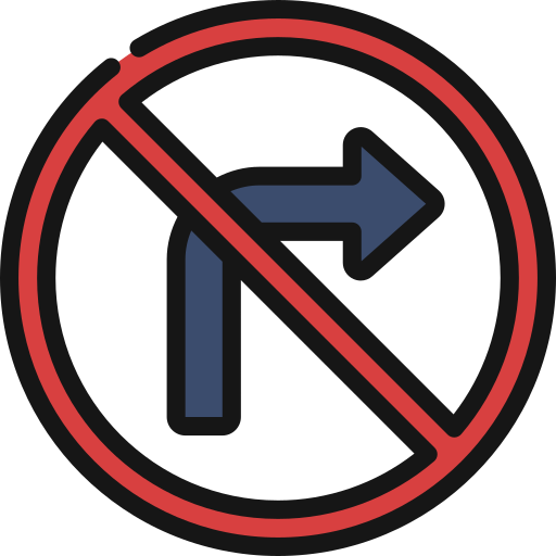 Нет поворота направо бесплатно иконка