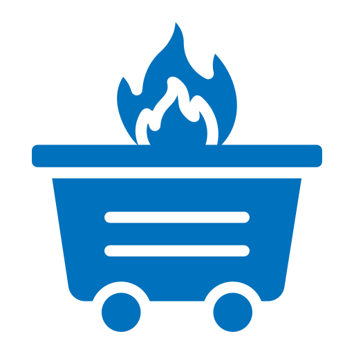 incendio de contenedor de basura icono gratis