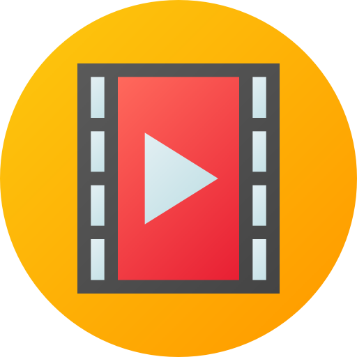 Video player Flat Circular Gradient icon