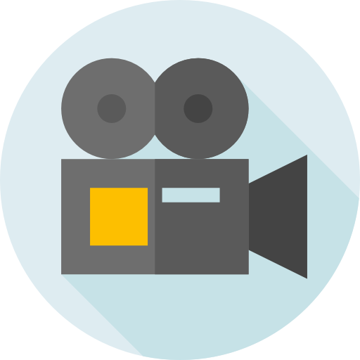 Video camera Flat Circular Flat icon