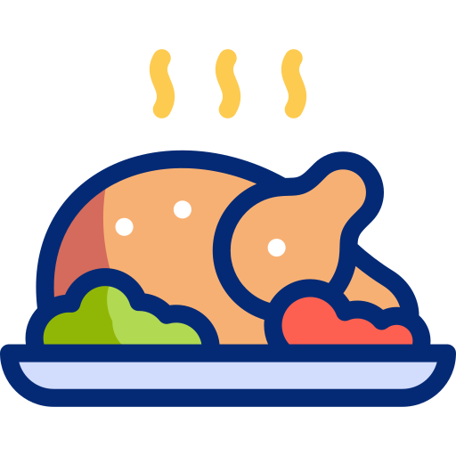 pavo asado icono gratis