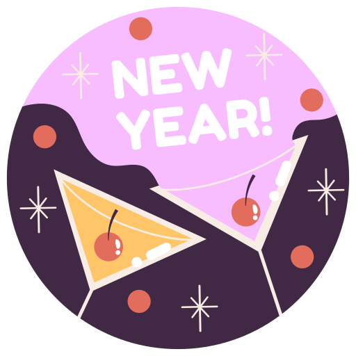 año nuevo gratis sticker