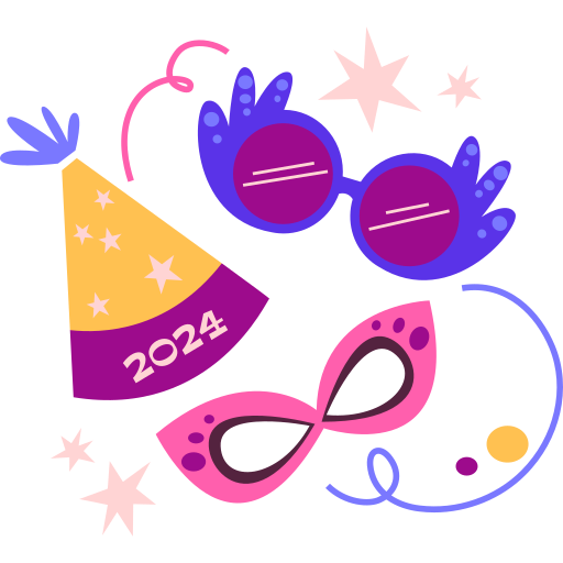 Stickers Nouvel an 2024 – Stickers anniversaire et fête gratuites