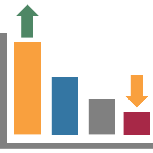 gráfico decreciente icono gratis