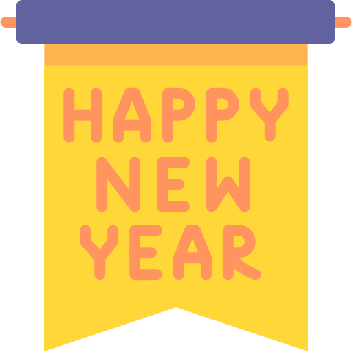 feliz año nuevo icono gratis