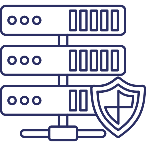 seguridad del servidor de datos icono gratis