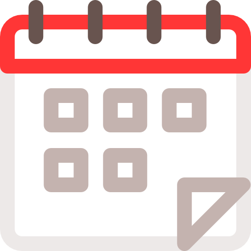 Calendar Basic Rounded Lineal Color icon