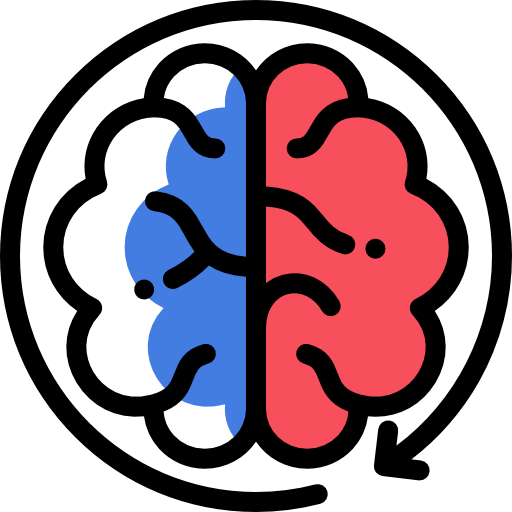 Brain Detailed Rounded Color Omission icon