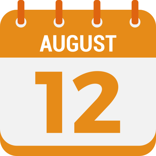 12 de agosto icono gratis