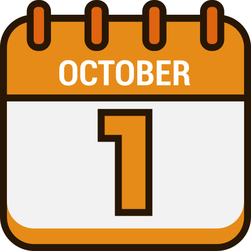 1 de octubre icono gratis