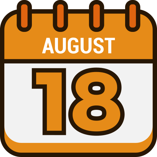 18 de agosto icono gratis