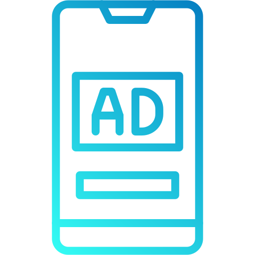 anuncio móvil icono gratis