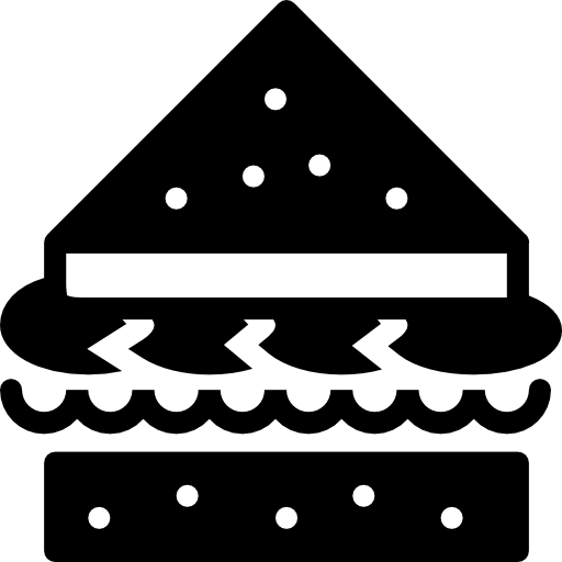 triangle sandwich clipart black and white