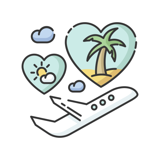 viaje tropical icono gratis