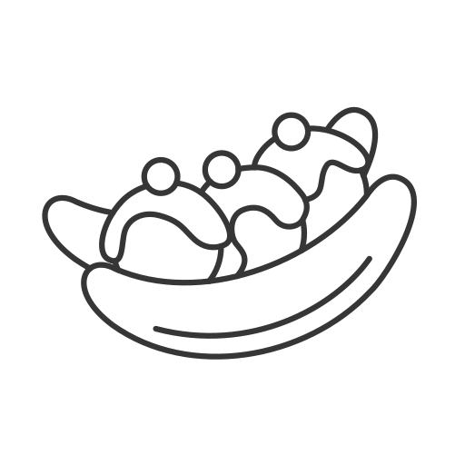 banane split Icône gratuit banane split Icône gratuit