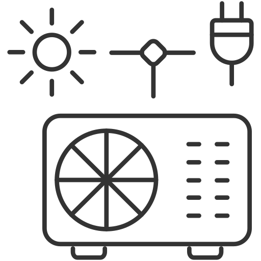 aire acondicionado híbrido icono gratis