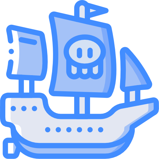 Pirate ship Basic Miscellany Blue icon