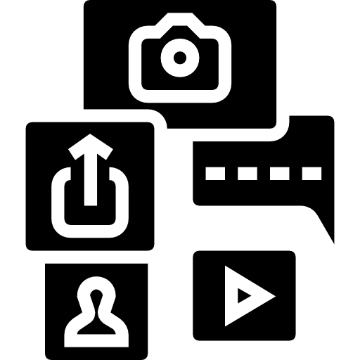 medios de comunicación social icono gratis