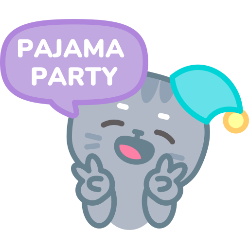 Pajama party free sticker