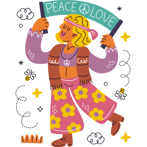 hippie gratuit sticker hippie gratuit sticker