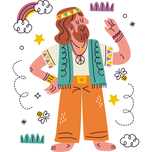 hippie gratuit sticker hippie gratuit sticker