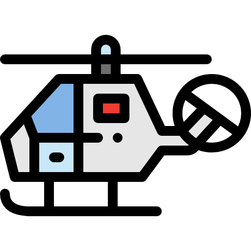 Helicopter Detailed Rounded Lineal color icon