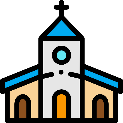 Church Detailed Rounded Lineal color icon