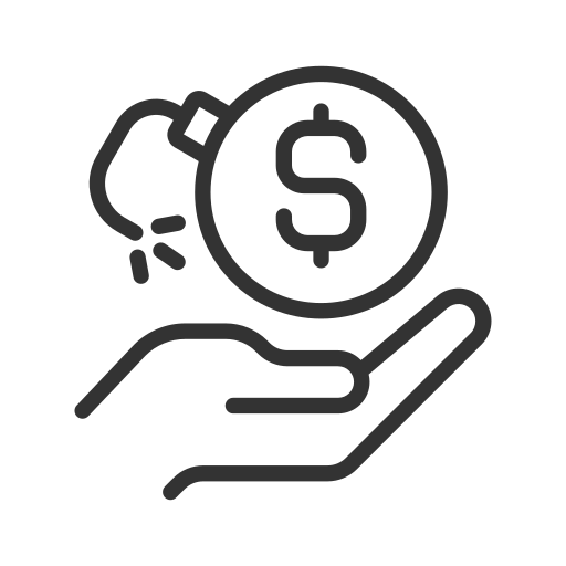 riesgo financiero icono gratis