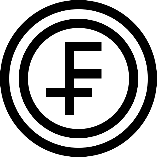 Swiss franc Basic Straight Lineal icon