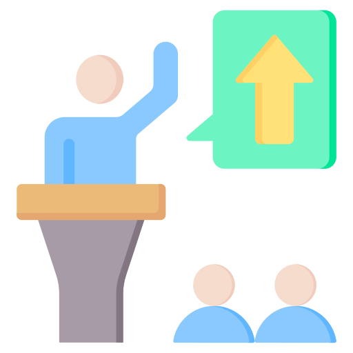 discurso motivacional icono gratis