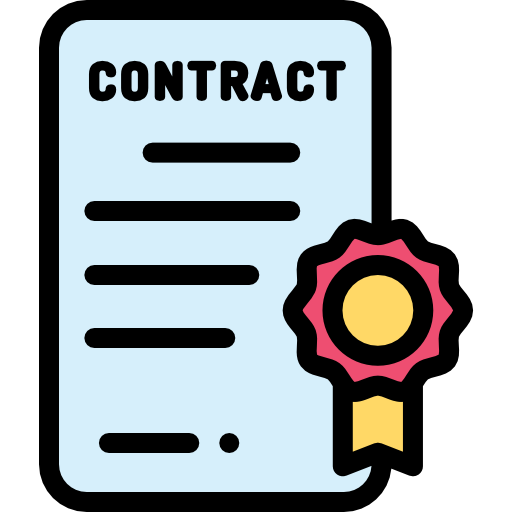 Contract Detailed Rounded Lineal Color Icon